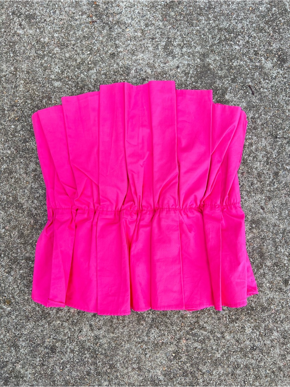 DO+BE Hot Pink Strapless Pleated Tube Top Cinched Waist Preppy Size S
